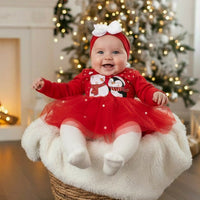 Новогодишно фустанче со трака Снешко и Пингвин