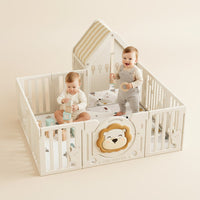 Baby Playpen Ограда за Игра – Off-White Lion 150×180 cm