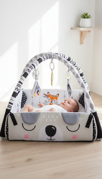 Подлога за играње со активности за бебиња – Multisensory Baby Play Gym