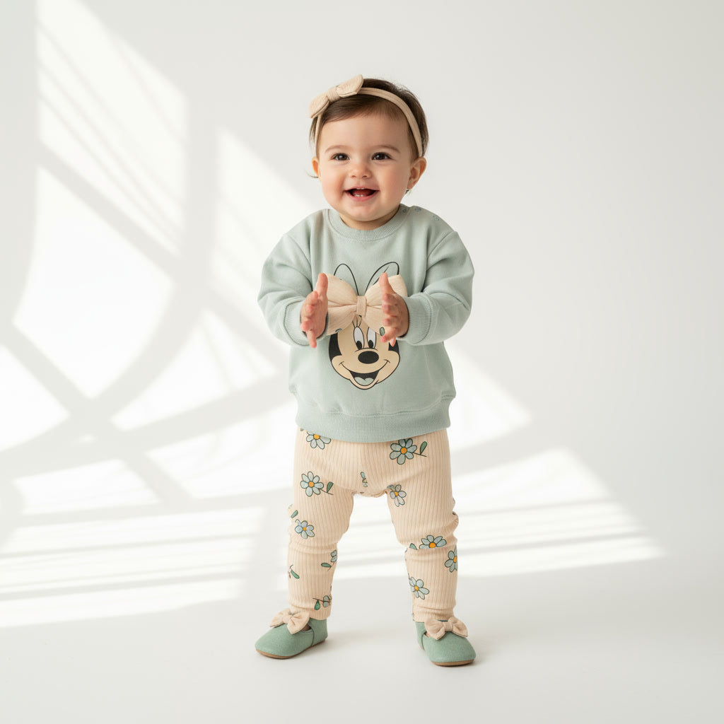 2 Делен комплет Мина со цвеќиња