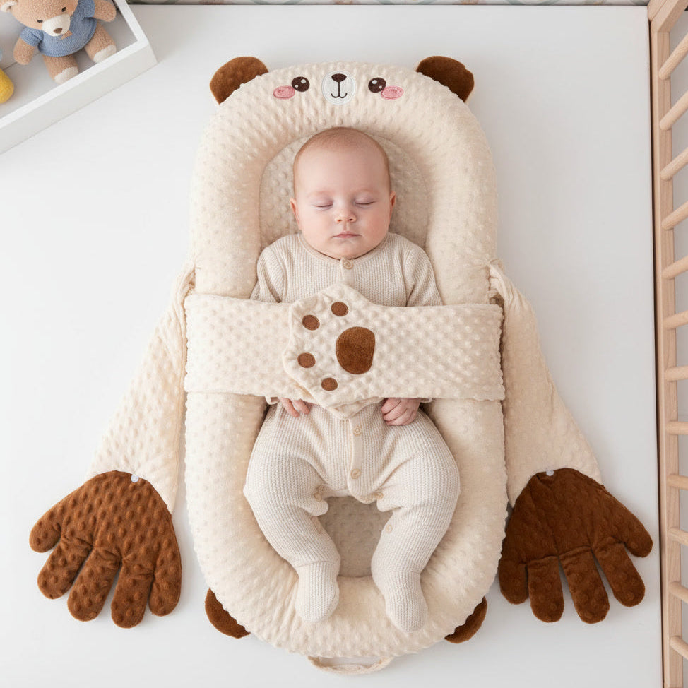 Мултифункционално бебешко гнездо со греење и смирувачки рачиња