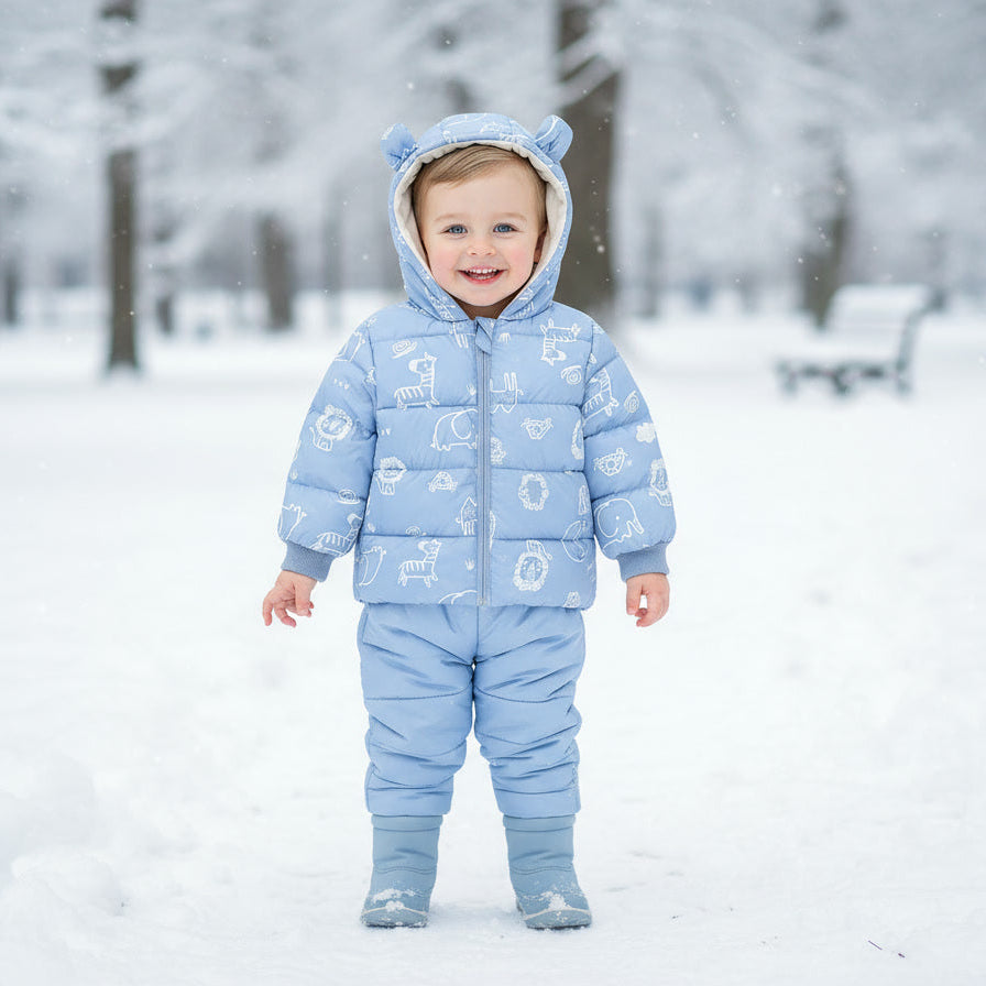 Детска јакна со животни и уши