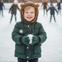 Детска јакна со внатрешно крзно и капа