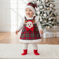 3 Делен Новогодишен Комплет Фустан Боди и Капа