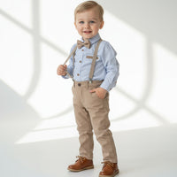 Комплет кошула, панталони, лептир машна и  трегери