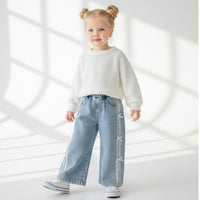 Фармерки со широк крој и панделки