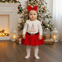 Новогодишен комплет боди и сукња со тул