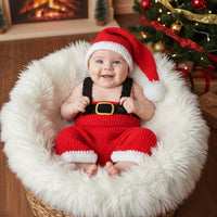 Новогодишен плетен костум со капче Дедо Мраз