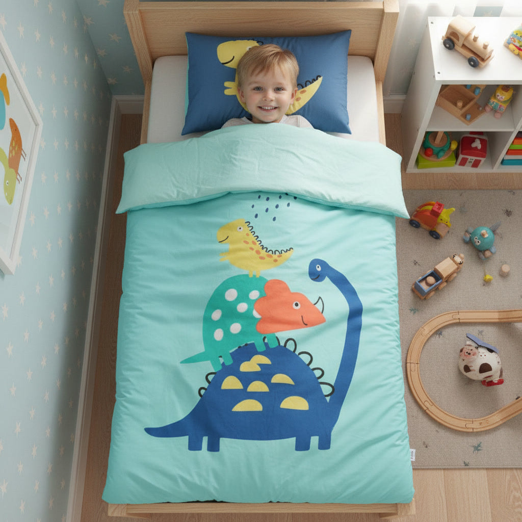 3 во 1 јорган/вреќа за спиење со ракави + перниче Dino 90х150 цм