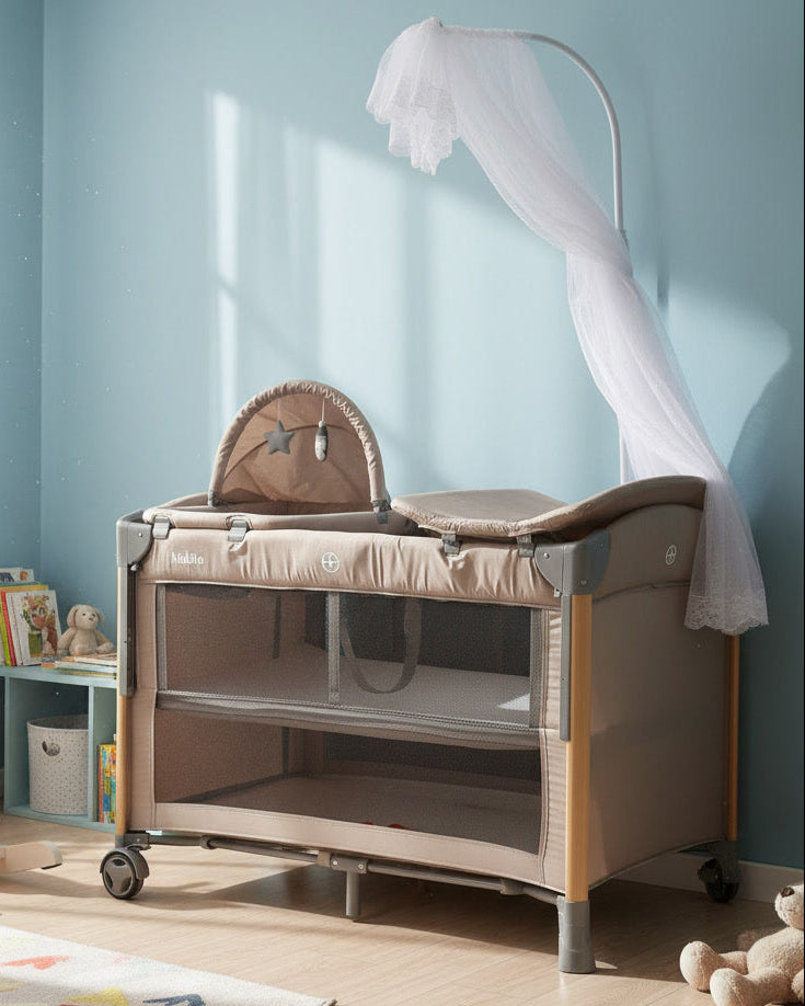 5 во 1 Транспортно Креветче со Гнездо и Даска за Пресоблекување KIDILO