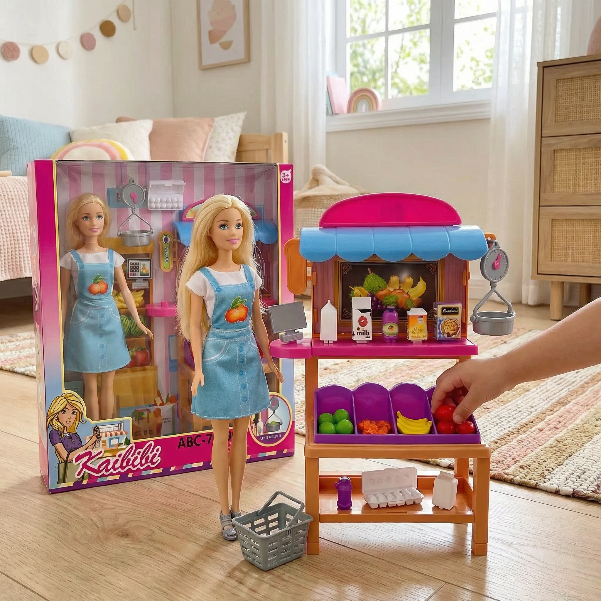 Барбика со Штанд за Продавање Shopping KAIBIBI