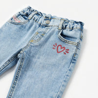 Фармерки со ластик Heart Print