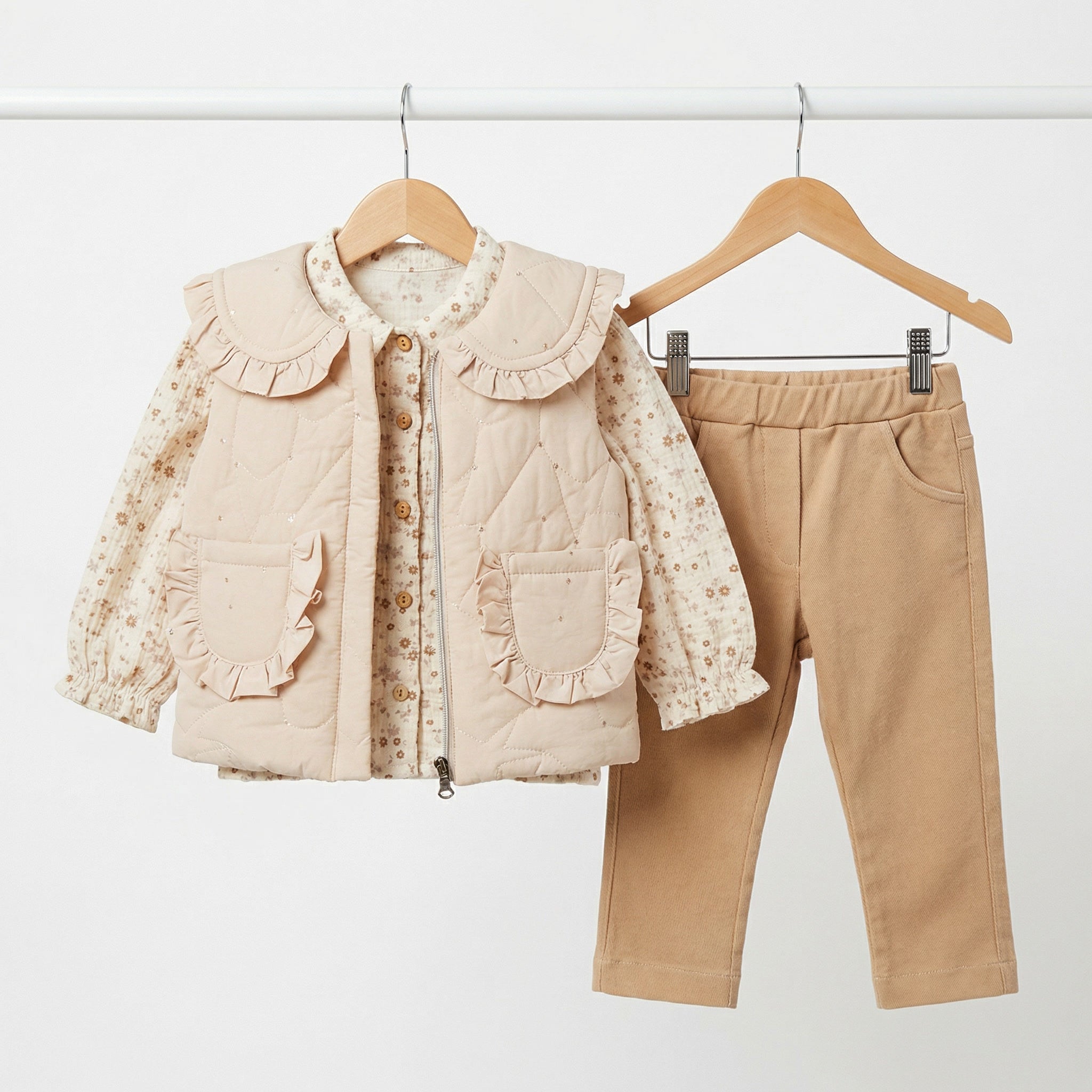 3 Делен комплет кошула, панталони и елече Flower