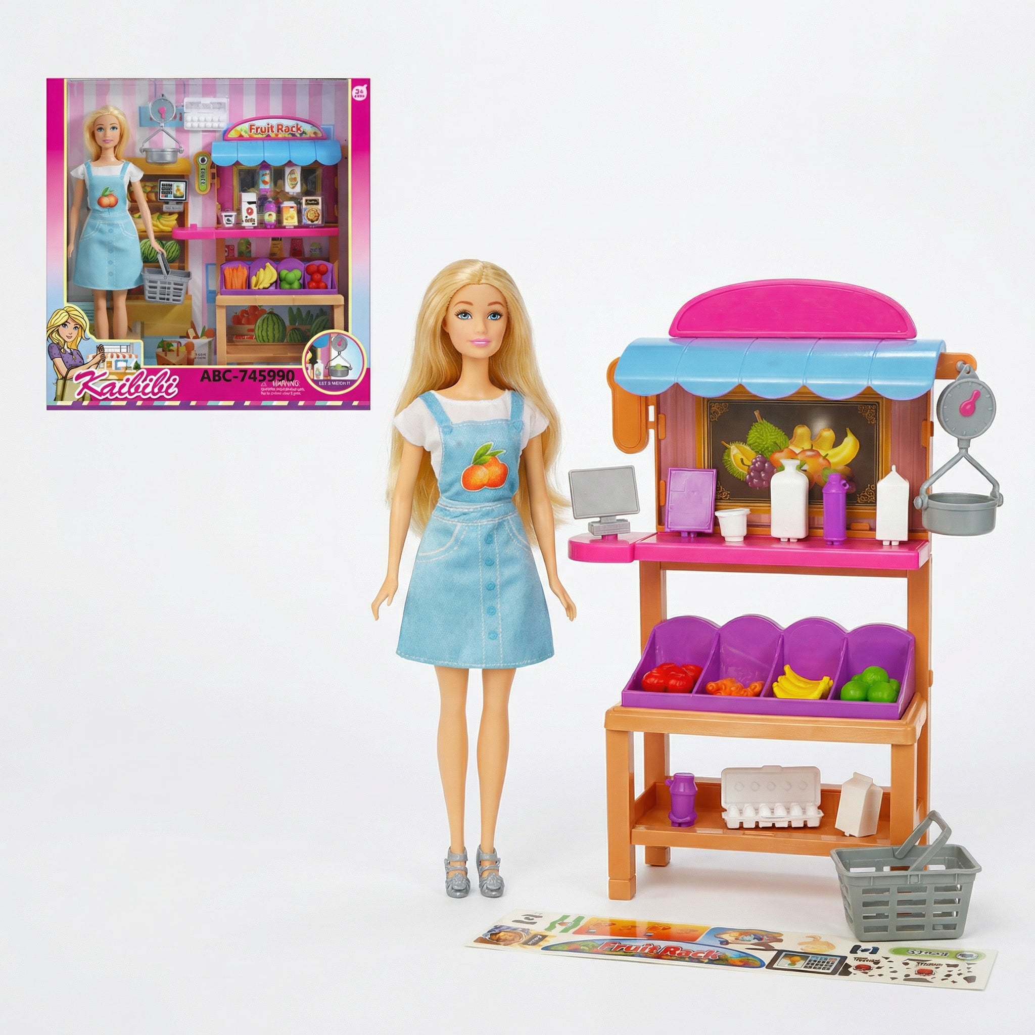 Барбика со Штанд за Продавање Shopping KAIBIBI