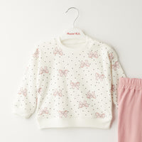 2 Делен комплет блуза со панделки и траперки