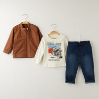 3 Делен комплет блуза, фармерки и јакна