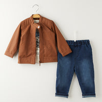 3 Делен комплет блуза, фармерки и јакна