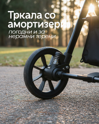 Мултифункционална бебешка количка 3-во-1 – со торба и ротирачка конструкција
