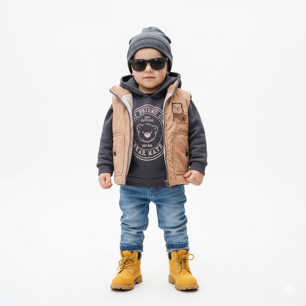 3 Делен комплет дуксерка, фармерки и елече