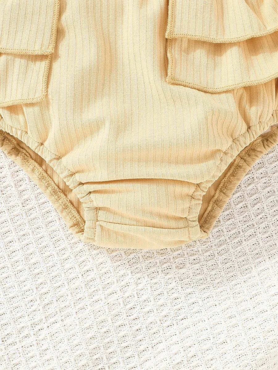 3 - Делен Комплет Боди / Блуза со Кратки Панталони + Панделка