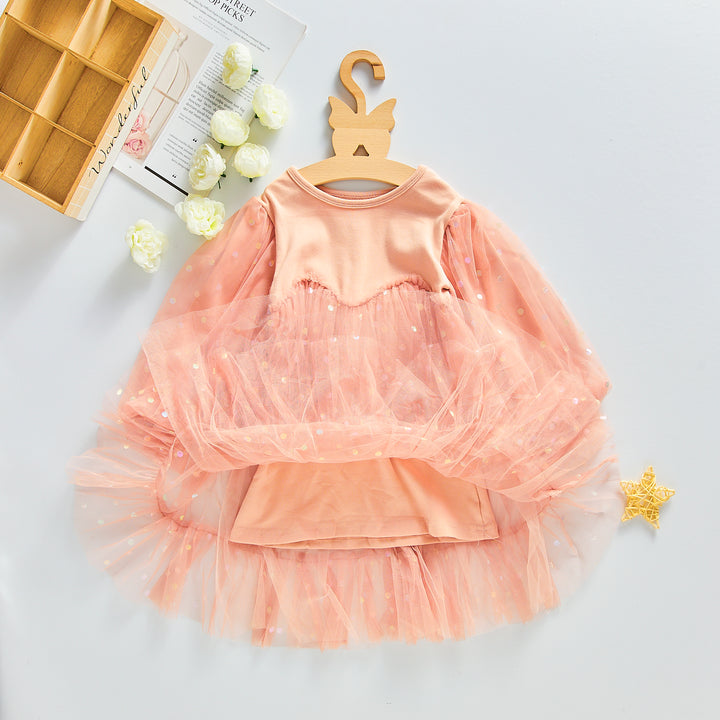 Розов Фустан со Тул- Долги Ракави