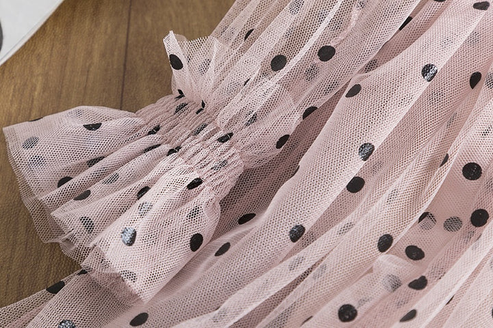 Фустан на Долги Ракави со Бобици - 2 Бои