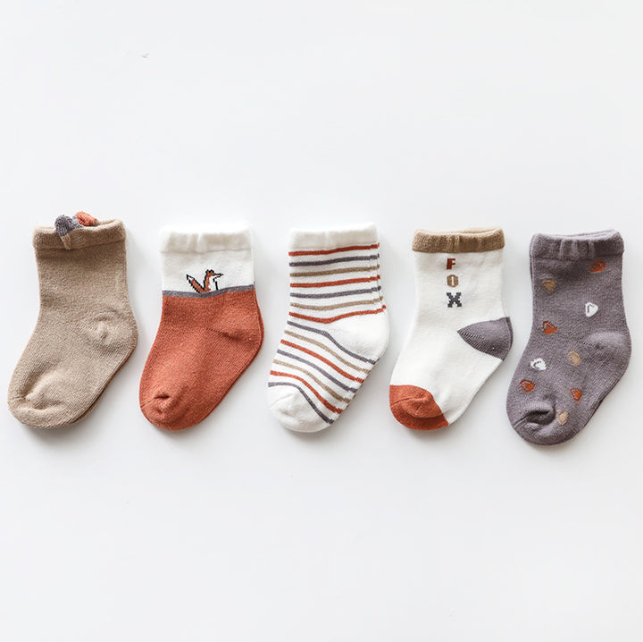 Комплет 5 Пара Бебешки Чорапи